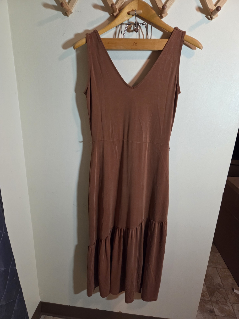 Banana Republic Rust Brown Sleeveless V-Neck Dress
